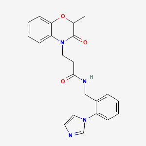 N-[(2-imidazol-1-ylphenyl)methyl]-3-(2-methyl-3-oxo-1,4-benzoxazin-4-yl)propanamide