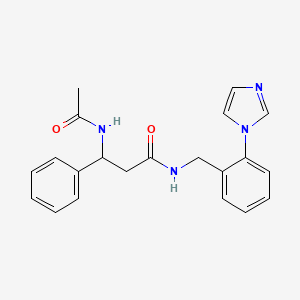 3-acetamido-N-[(2-imidazol-1-ylphenyl)methyl]-3-phenylpropanamide