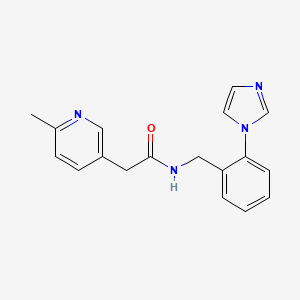 N-[(2-imidazol-1-ylphenyl)methyl]-2-(6-methylpyridin-3-yl)acetamide