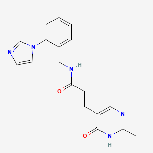 3-(2,4-dimethyl-6-oxo-1H-pyrimidin-5-yl)-N-[(2-imidazol-1-ylphenyl)methyl]propanamide