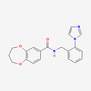 N-[(2-imidazol-1-ylphenyl)methyl]-3,4-dihydro-2H-1,5-benzodioxepine-7-carboxamide