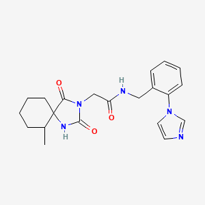 N-[(2-imidazol-1-ylphenyl)methyl]-2-(6-methyl-2,4-dioxo-1,3-diazaspiro[4.5]decan-3-yl)acetamide