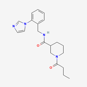 1-butanoyl-N-[(2-imidazol-1-ylphenyl)methyl]piperidine-3-carboxamide