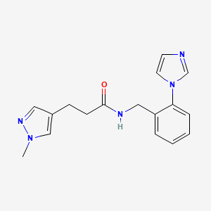 N-[(2-imidazol-1-ylphenyl)methyl]-3-(1-methylpyrazol-4-yl)propanamide