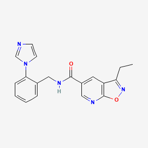 3-ethyl-N-[(2-imidazol-1-ylphenyl)methyl]-[1,2]oxazolo[5,4-b]pyridine-5-carboxamide