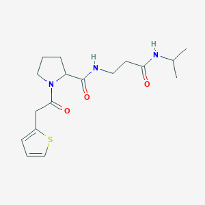 N-[3-oxo-3-(propan-2-ylamino)propyl]-1-(2-thiophen-2-ylacetyl)pyrrolidine-2-carboxamide