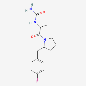 [1-[2-[(4-Fluorophenyl)methyl]pyrrolidin-1-yl]-1-oxopropan-2-yl]urea