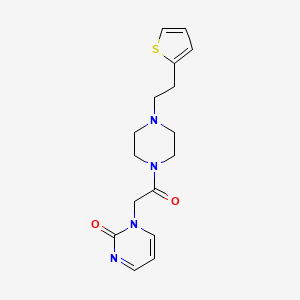 1-[2-Oxo-2-[4-(2-thiophen-2-ylethyl)piperazin-1-yl]ethyl]pyrimidin-2-one