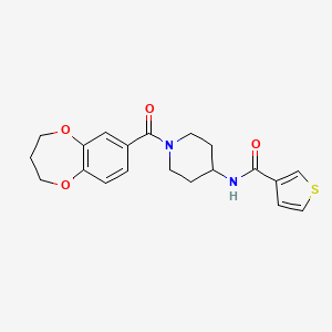 N-[1-(3,4-dihydro-2H-1,5-benzodioxepine-7-carbonyl)piperidin-4-yl]thiophene-3-carboxamide