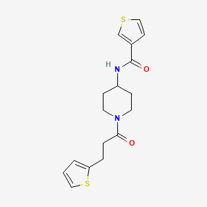 N-[1-(3-thiophen-2-ylpropanoyl)piperidin-4-yl]thiophene-3-carboxamide