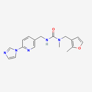 3-[(6-Imidazol-1-ylpyridin-3-yl)methyl]-1-methyl-1-[(2-methylfuran-3-yl)methyl]urea