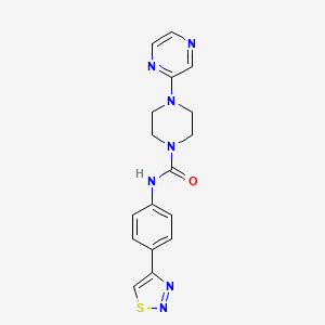 4-pyrazin-2-yl-N-[4-(thiadiazol-4-yl)phenyl]piperazine-1-carboxamide