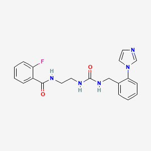 2-fluoro-N-[2-[(2-imidazol-1-ylphenyl)methylcarbamoylamino]ethyl]benzamide