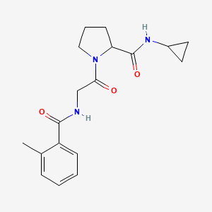 N-cyclopropyl-1-[2-[(2-methylbenzoyl)amino]acetyl]pyrrolidine-2-carboxamide