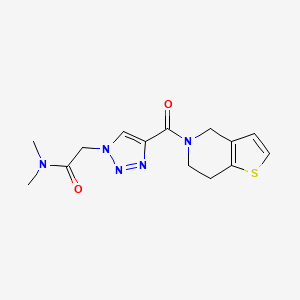 2-[4-(6,7-dihydro-4H-thieno[3,2-c]pyridine-5-carbonyl)triazol-1-yl]-N,N-dimethylacetamide