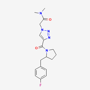 2-[4-[2-[(4-fluorophenyl)methyl]pyrrolidine-1-carbonyl]triazol-1-yl]-N,N-dimethylacetamide