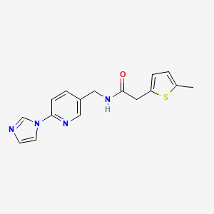 N-[(6-imidazol-1-ylpyridin-3-yl)methyl]-2-(5-methylthiophen-2-yl)acetamide