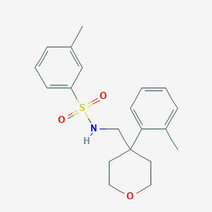 3-methyl-N-[[4-(2-methylphenyl)oxan-4-yl]methyl]benzenesulfonamide