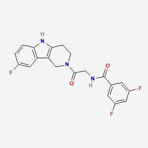 3,5-difluoro-N-[2-(8-fluoro-1,3,4,5-tetrahydropyrido[4,3-b]indol-2-yl)-2-oxoethyl]benzamide