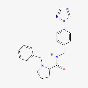 1-benzyl-N-[[4-(1,2,4-triazol-1-yl)phenyl]methyl]pyrrolidine-2-carboxamide