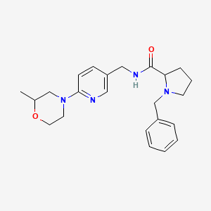 1-benzyl-N-[[6-(2-methylmorpholin-4-yl)pyridin-3-yl]methyl]pyrrolidine-2-carboxamide