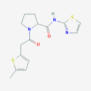 1-[2-(5-methylthiophen-2-yl)acetyl]-N-(1,3-thiazol-2-yl)pyrrolidine-2-carboxamide