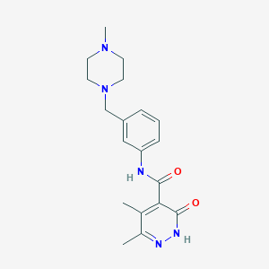 3,4-dimethyl-N-[3-[(4-methylpiperazin-1-yl)methyl]phenyl]-6-oxo-1H-pyridazine-5-carboxamide