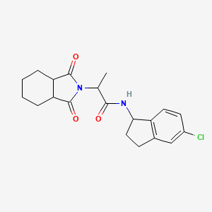 N-(5-chloro-2,3-dihydro-1H-inden-1-yl)-2-(1,3-dioxo-3a,4,5,6,7,7a-hexahydroisoindol-2-yl)propanamide