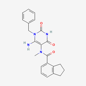 N-(6-amino-1-benzyl-2,4-dioxopyrimidin-5-yl)-N-methyl-2,3-dihydro-1H-indene-4-carboxamide