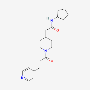 N-cyclopentyl-2-[1-(3-pyridin-4-ylpropanoyl)piperidin-4-yl]acetamide