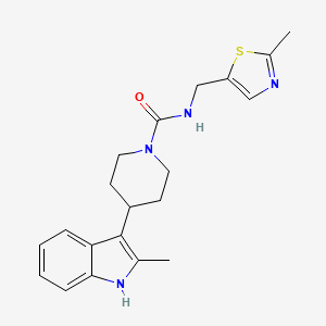 4-(2-methyl-1H-indol-3-yl)-N-[(2-methyl-1,3-thiazol-5-yl)methyl]piperidine-1-carboxamide