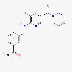 3-[[[3-chloro-5-(morpholine-4-carbonyl)pyridin-2-yl]amino]methyl]-N-methylbenzamide