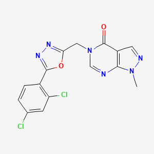 5-[[5-(2,4-Dichlorophenyl)-1,3,4-oxadiazol-2-yl]methyl]-1-methylpyrazolo[3,4-d]pyrimidin-4-one