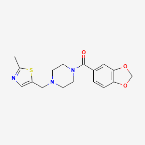 1,3-Benzodioxol-5-yl-[4-[(2-methyl-1,3-thiazol-5-yl)methyl]piperazin-1-yl]methanone