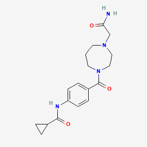 N-[4-[4-(2-amino-2-oxoethyl)-1,4-diazepane-1-carbonyl]phenyl]cyclopropanecarboxamide