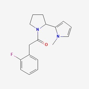 2-(2-Fluorophenyl)-1-[2-(1-methylpyrrol-2-yl)pyrrolidin-1-yl]ethanone