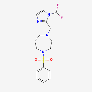 1-(Benzenesulfonyl)-4-[[1-(difluoromethyl)imidazol-2-yl]methyl]-1,4-diazepane