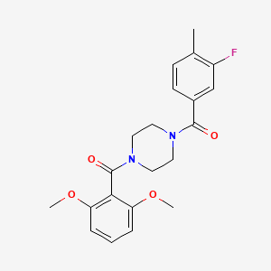 [4-(2,6-Dimethoxybenzoyl)piperazin-1-yl]-(3-fluoro-4-methylphenyl)methanone