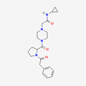 N-cyclopropyl-2-[4-[1-(2-phenylacetyl)pyrrolidine-2-carbonyl]piperazin-1-yl]acetamide