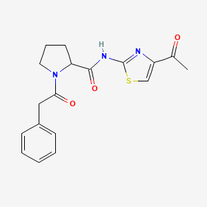 N-(4-acetyl-1,3-thiazol-2-yl)-1-(2-phenylacetyl)pyrrolidine-2-carboxamide