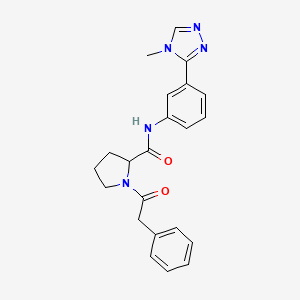 N-[3-(4-methyl-1,2,4-triazol-3-yl)phenyl]-1-(2-phenylacetyl)pyrrolidine-2-carboxamide