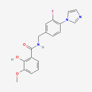 N-[(3-fluoro-4-imidazol-1-ylphenyl)methyl]-2-hydroxy-3-methoxybenzamide