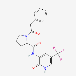 N-[2-oxo-5-(trifluoromethyl)-1H-pyridin-3-yl]-1-(2-phenylacetyl)pyrrolidine-2-carboxamide