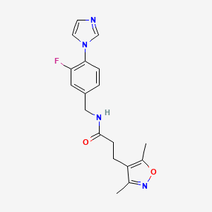 3-(3,5-dimethyl-1,2-oxazol-4-yl)-N-[(3-fluoro-4-imidazol-1-ylphenyl)methyl]propanamide