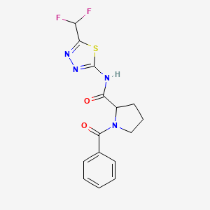 1-benzoyl-N-[5-(difluoromethyl)-1,3,4-thiadiazol-2-yl]pyrrolidine-2-carboxamide