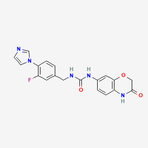 1-[(3-fluoro-4-imidazol-1-ylphenyl)methyl]-3-(3-oxo-4H-1,4-benzoxazin-7-yl)urea