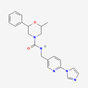 N-[(6-imidazol-1-ylpyridin-3-yl)methyl]-2-methyl-6-phenylmorpholine-4-carboxamide