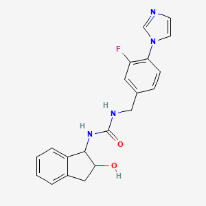 1-[(3-fluoro-4-imidazol-1-ylphenyl)methyl]-3-(2-hydroxy-2,3-dihydro-1H-inden-1-yl)urea