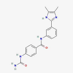 molecular formula C19H19N5O2 B7326606 4-(carbamoylamino)-N-[3-(4,5-dimethyl-1H-imidazol-2-yl)phenyl]benzamide 