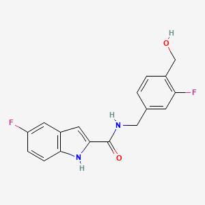 5-fluoro-N-[[3-fluoro-4-(hydroxymethyl)phenyl]methyl]-1H-indole-2-carboxamide